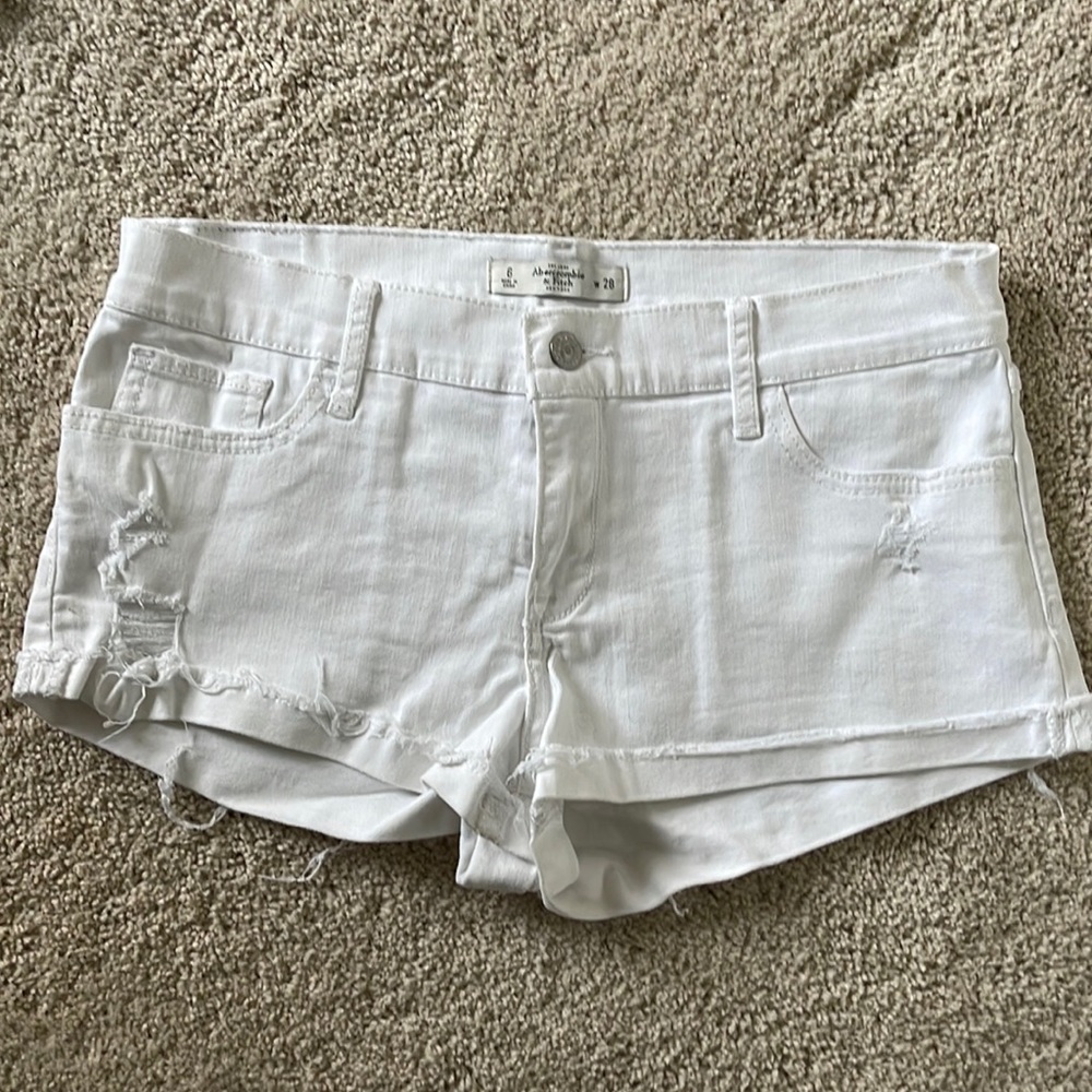 Abercrombie and Fitch White Denim Shorts